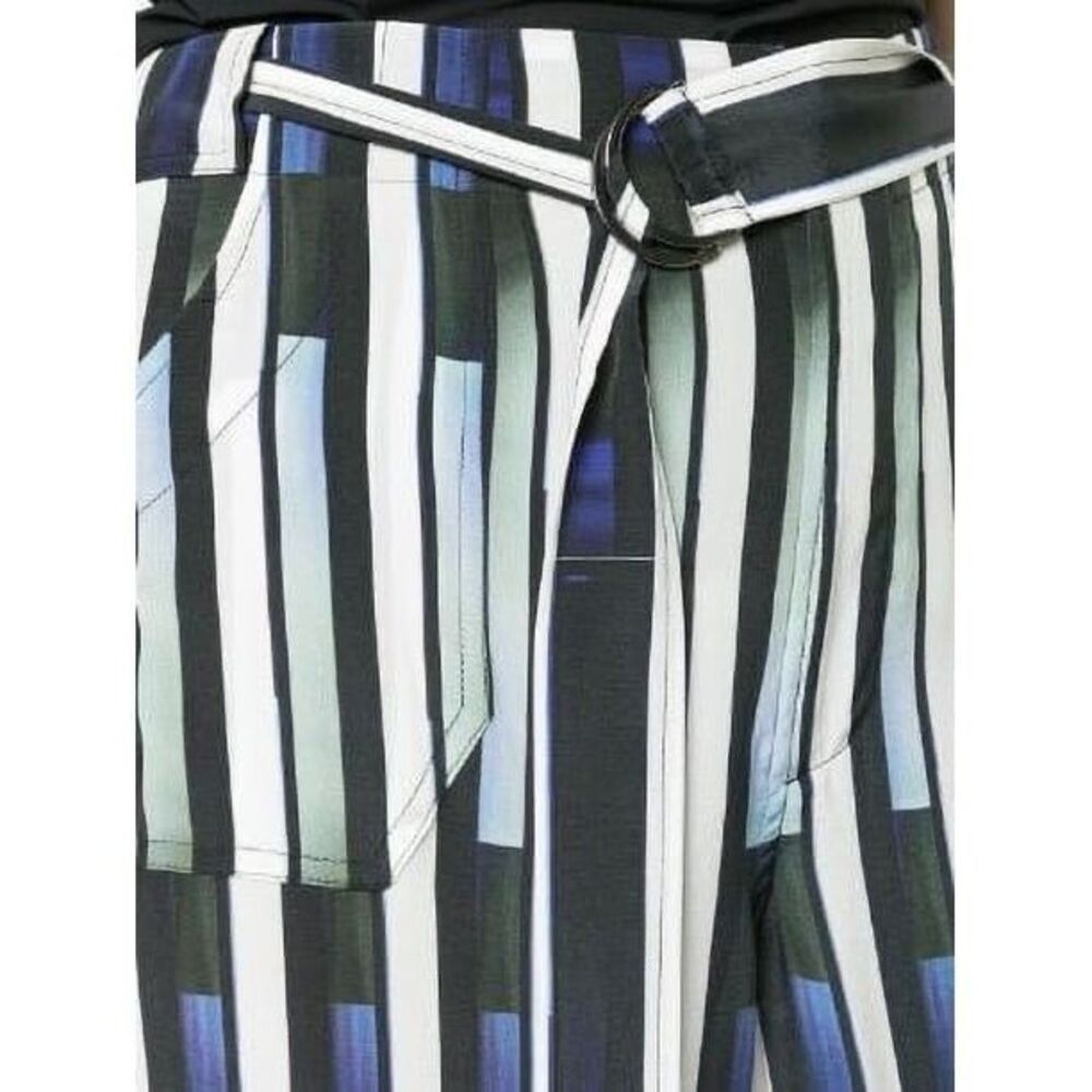 Nicole Miller Artelier Belted Trouser Pants Silk-Blend Multicolor Piano Key NWT - Picture 3 of 10